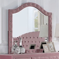 Glam Mirror with Crystal Buttons