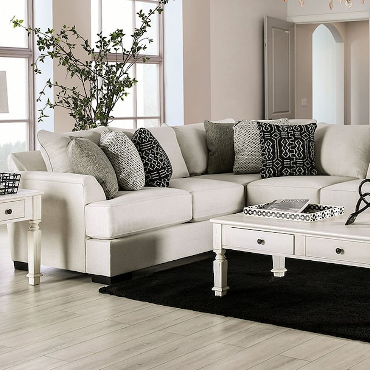 Furniture of America Gunnersbury Sectional Sofa