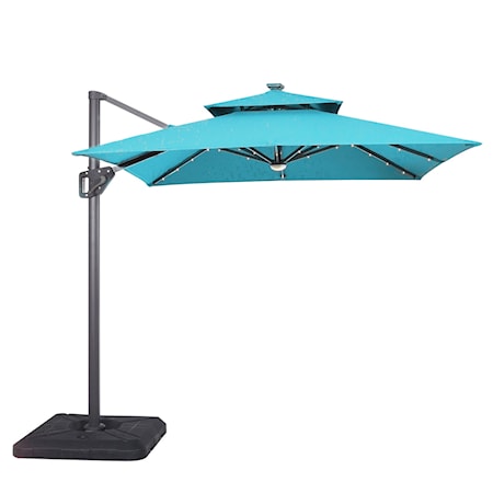 8' Cantilever Umbrella with LED and Base