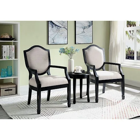Transitional 3-Piece Accent Table & Chair Set