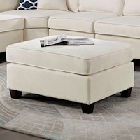 Contemporary Cocktail Ottoman with Welt Trim