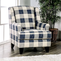 Transitional Checkered Chair