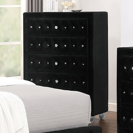 Glam 5-Drawer Chest with Tufting