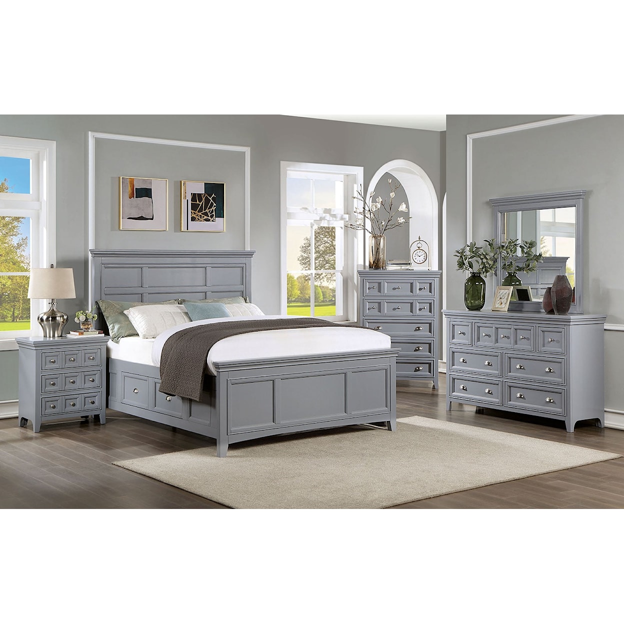 Furniture of America Castlile 4-Piece Queen Bedroom Set