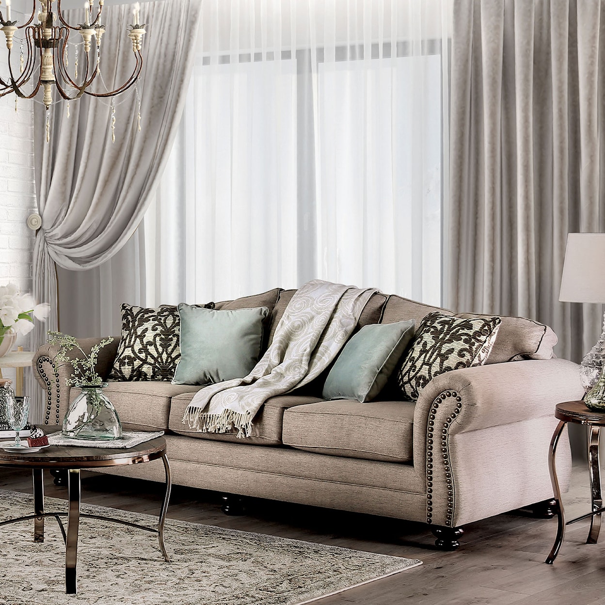 Furniture of America - FOA Jarauld Sofa and Loveseat Set