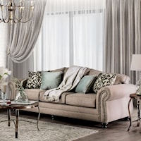 Transitional Sofa with Camelback Design