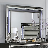 Glam Mirror with LED Lighting, Gray