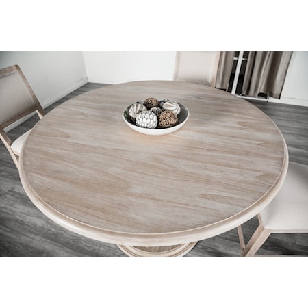 Round Dining Table with Trestle Tulip Base