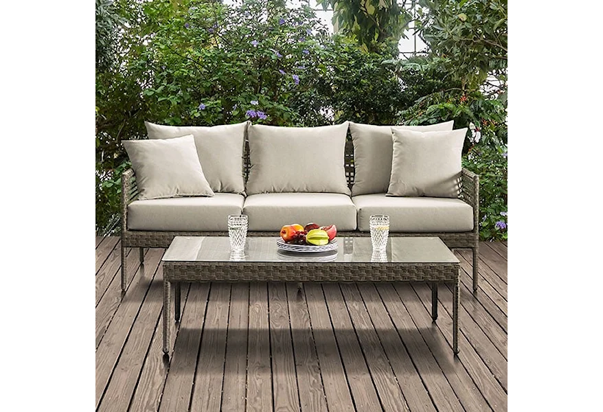 Aleisha Outdoor Sofa by Furniture of America - FOA at Del Sol Furniture