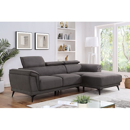 Contemporary Sectional with Adjustable Headrests