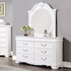 Furniture of America - FOA Alecia 6-Drawer Dresser with Carved Wood Accents