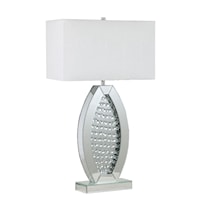 Contemporary Table Lamp with Acrylic Crystals