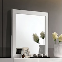 Contemporary Dresser Mirror with White Trim