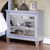 Glam 3-Drawer Nightstand with Wireless Charger