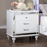 Contemporary 3-Drawer Nightstand with Felt-Lined Top Drawer