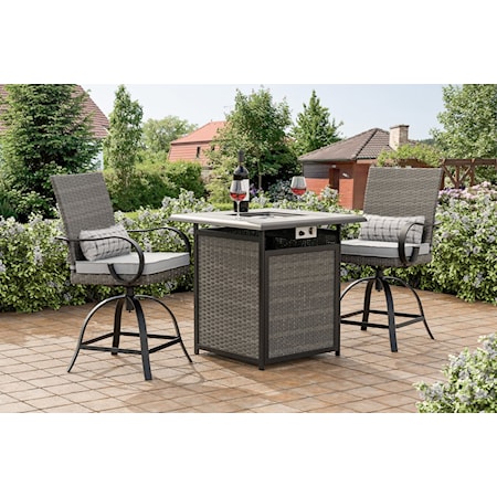 3-Piece Counter-Height Fire Pit Set