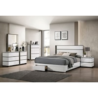 Contemporary Birsfelden Two Tone 5-Piece Queen Bedroom Set with 2 Nightstands