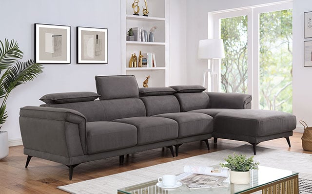 Furniture of America Napanee Sectional with Adjustable Headrests