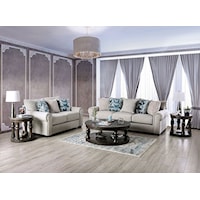 Transitional Sofa and Loveseat Living Room Set