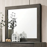 Contemporary Dresser Mirror with Grey Trim