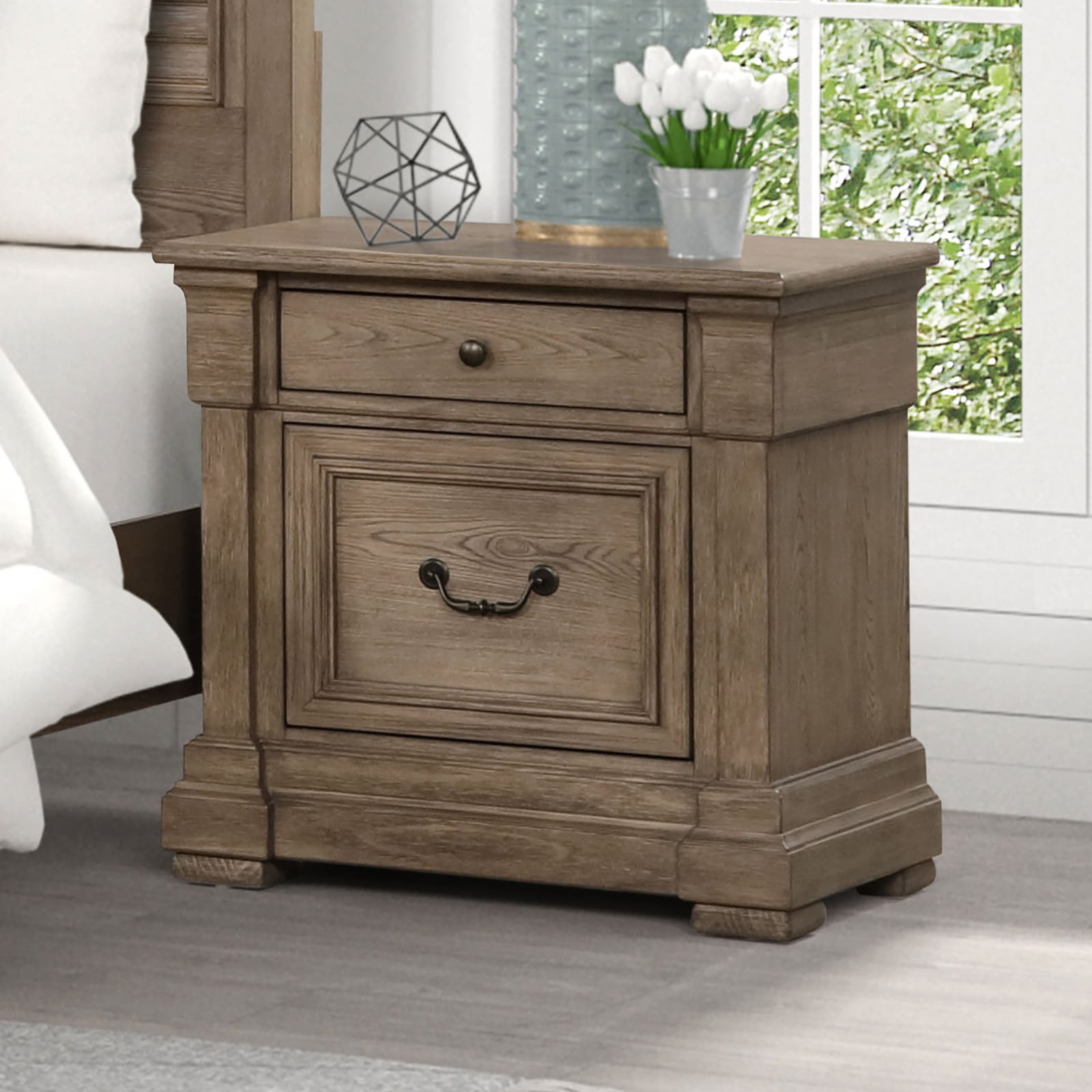 Furniture of America Sheringham 2-Drawer Nightstand