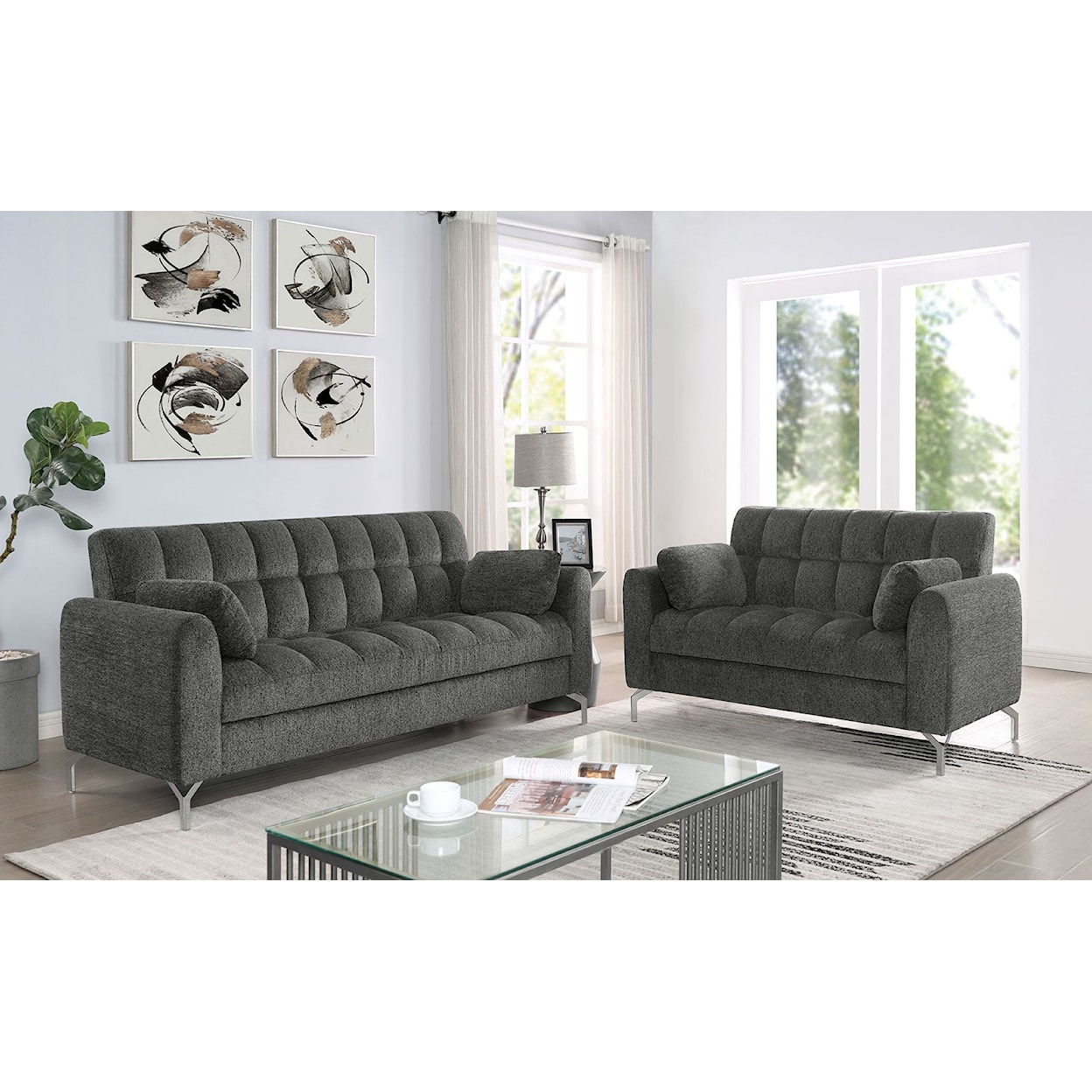 Furniture of America - FOA Lupin Sofa and Loveseat