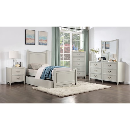 Twin Bed W/ Trundle Gray