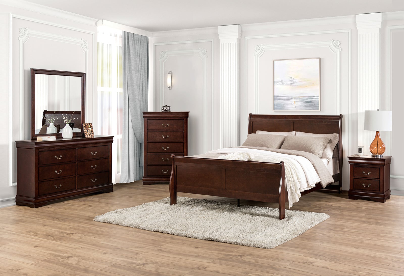 Furniture of America Louis Philippe Full Sleigh Bed