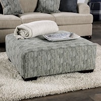 Traditional Accent Ottoman with Block Legs