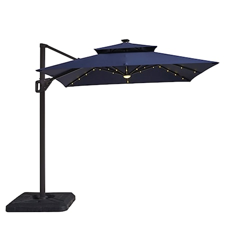 8' Cantilever Umbrella with LED and Base