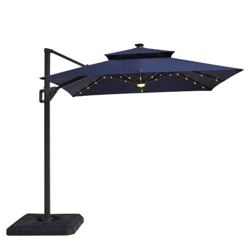 Contemporary 8' Cantilever Umbrella with LED Light