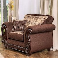 Traditional Upholstered Chair with Rolled Arms