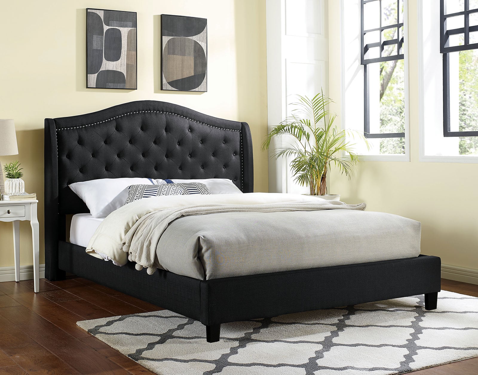 Furniture of America Carly CM7160BKCKBED Cal.King Bed, Black Dream