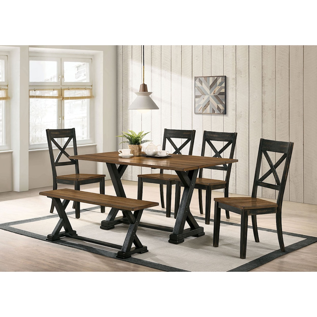 Furniture of America - FOA Yensley Two-tone 7-Piece Dining Set