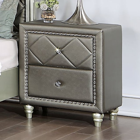 2-Drawer Nightstand with Diamond Tufting