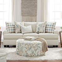 Transitional Loveseat with Welt-Cord Trim
