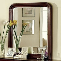 Transitional Dresser Mirror with Warm Cherry Trim