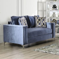 Contemporary Loveseat with Chrome Legs