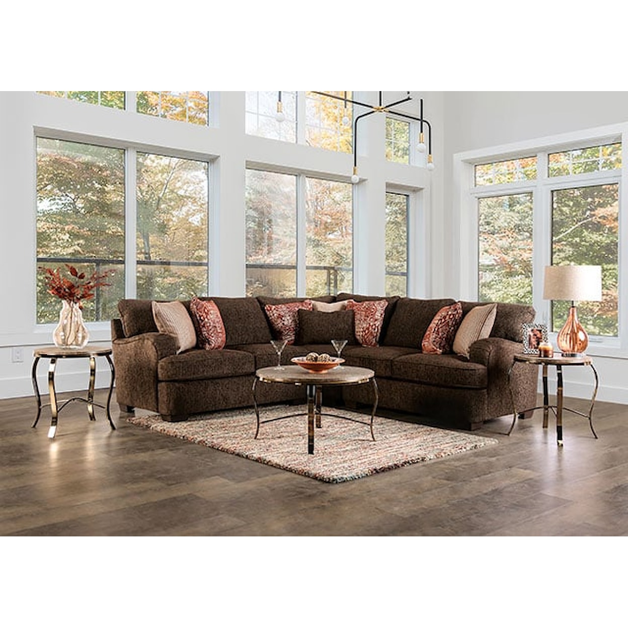 Furniture of America Wanstead 3-Piece Sectional Sofa