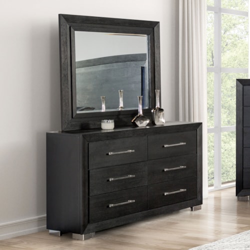 Contemporary 6-Drawer Dresser with Soft-Closing Drawers