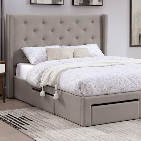 Upholstered King Storage Bed