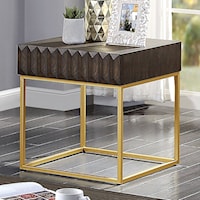 Contemporary End Table with Concealed Pull-Out Drawer