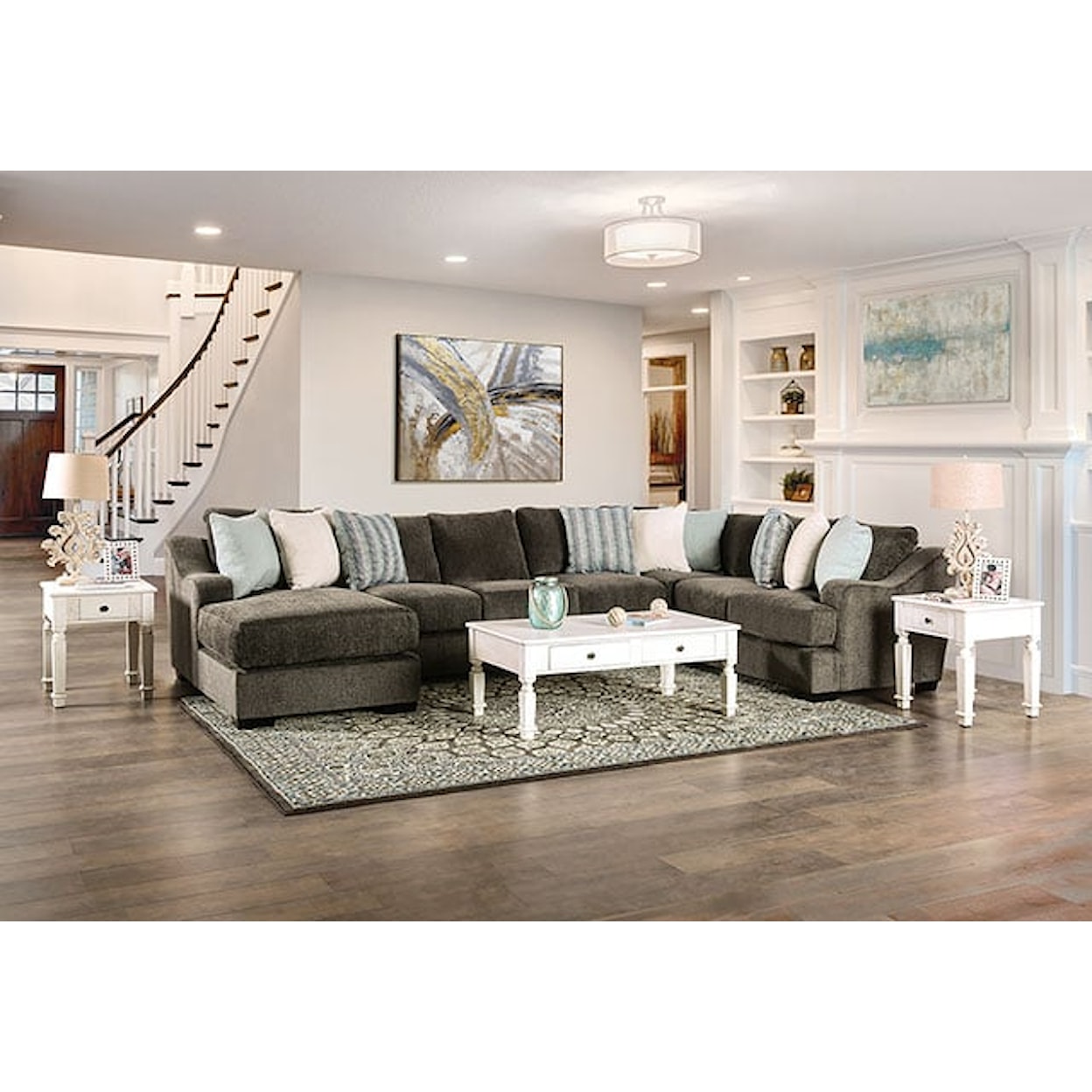 Furniture of America Farringdon U-Shaped Sectional