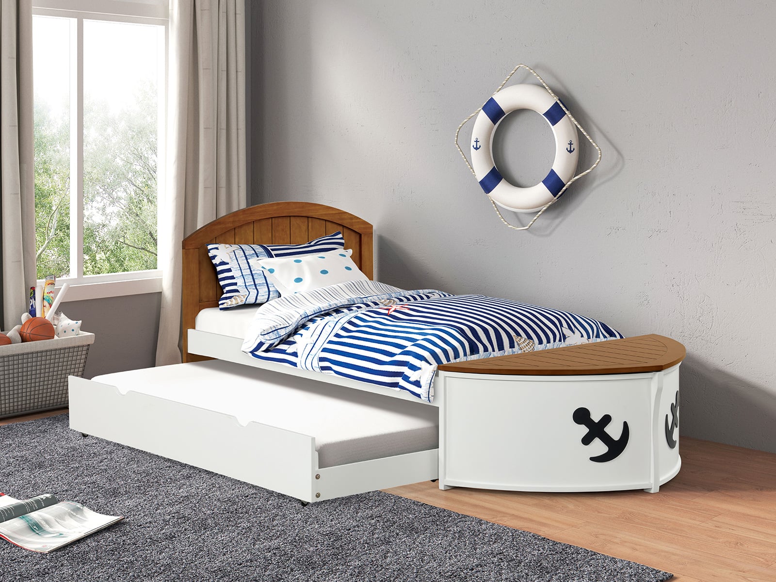 Twin Captain Bed with Trundle