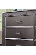 Furniture of America Onyxa Glam 6-Drawer Dresser with Glitter Trim