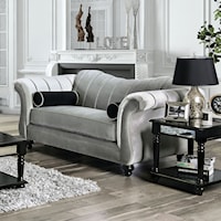 Glam Loveseat with Rolled Arms