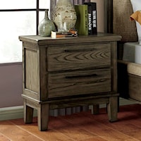 Transitional 2-Drawer Nightstand with USB Port