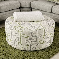 Transitional Floral Ottoman