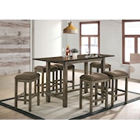 Rustic 7-Piece Counter Height Dining Set
