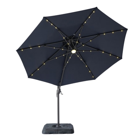 10&apos; Cantilever Umbrella with LED and Base